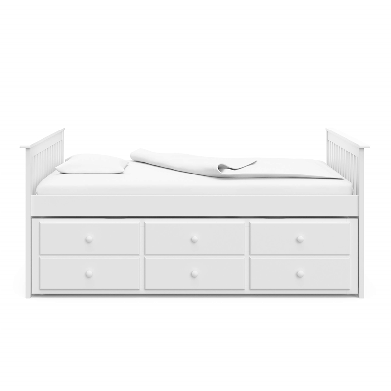 Storkcraft Marco Island Full Captain's Bed with Twin Trundle in White
