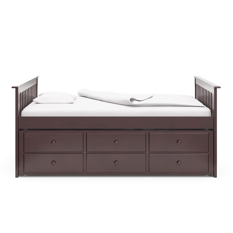 Storkcraft Marco Island Full Captain's Bed with Twin Trundle in Gray