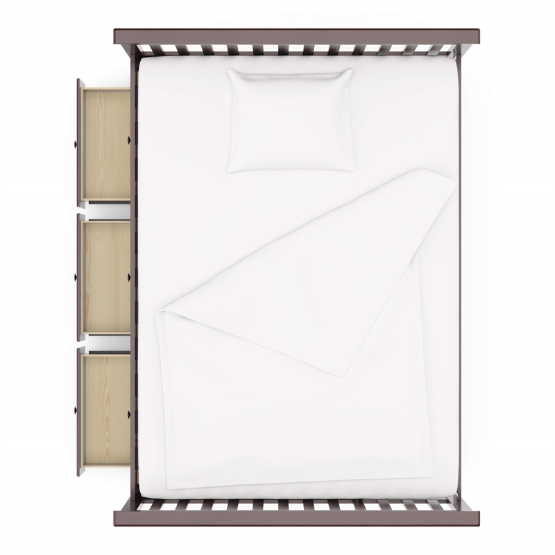 Storkcraft Marco Island Full Captain's Bed with Twin Trundle in Gray
