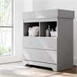 Stork Craft USA Brookside 2-Drawer Engineered Wood Changing Chest in Pebble Gray