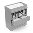 Stork Craft USA Brookside 2-Drawer Engineered Wood Changing Chest in Pebble Gray