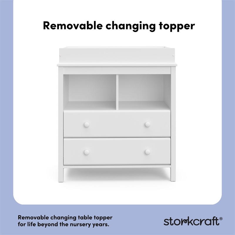 Storkcraft Alpine 2 Drawer Changing Table Dresser White