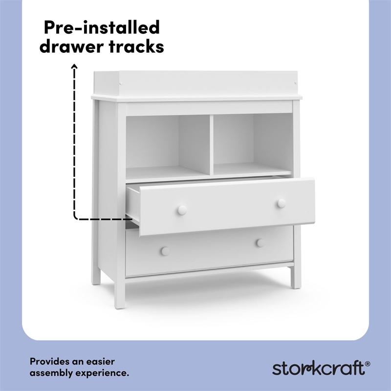 Storkcraft Alpine 2 Drawer Changing Table Dresser White