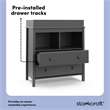 Stork Craft USA Alpine 2-Drawer Engineered Wood Changing Chest in Gray