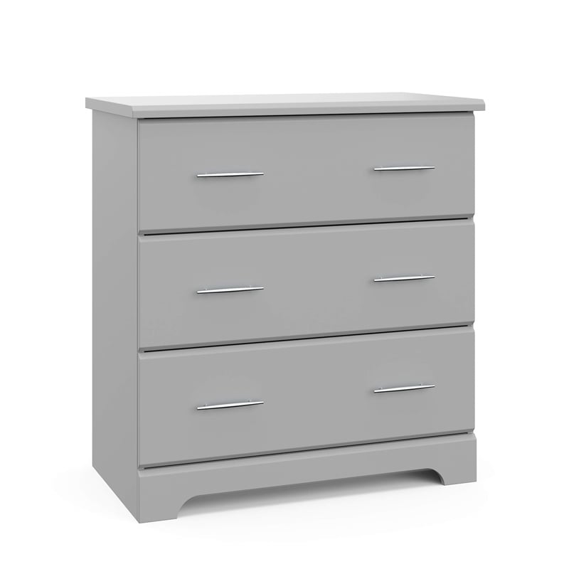 Stork Craft USA Brookside 3-Drawer Engineered Wood Chest in Pebble Gray