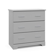 Stork Craft USA Brookside 3-Drawer Engineered Wood Chest in Pebble Gray