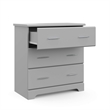 Stork Craft USA Brookside 3-Drawer Engineered Wood Chest in Pebble Gray