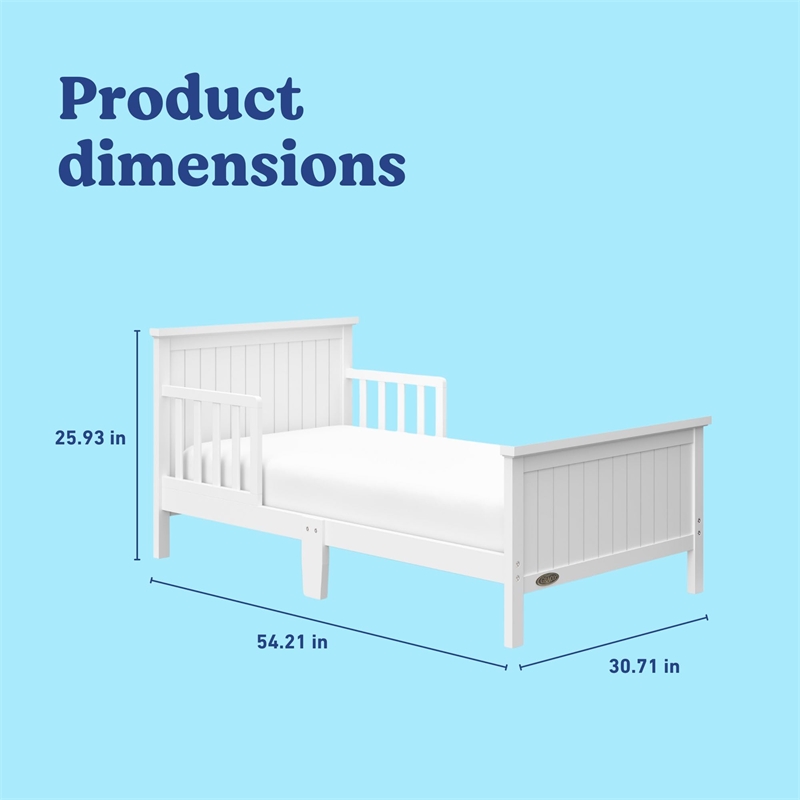 Stork Craft USA Graco Bailey Wood Toddler Bed in White Finish