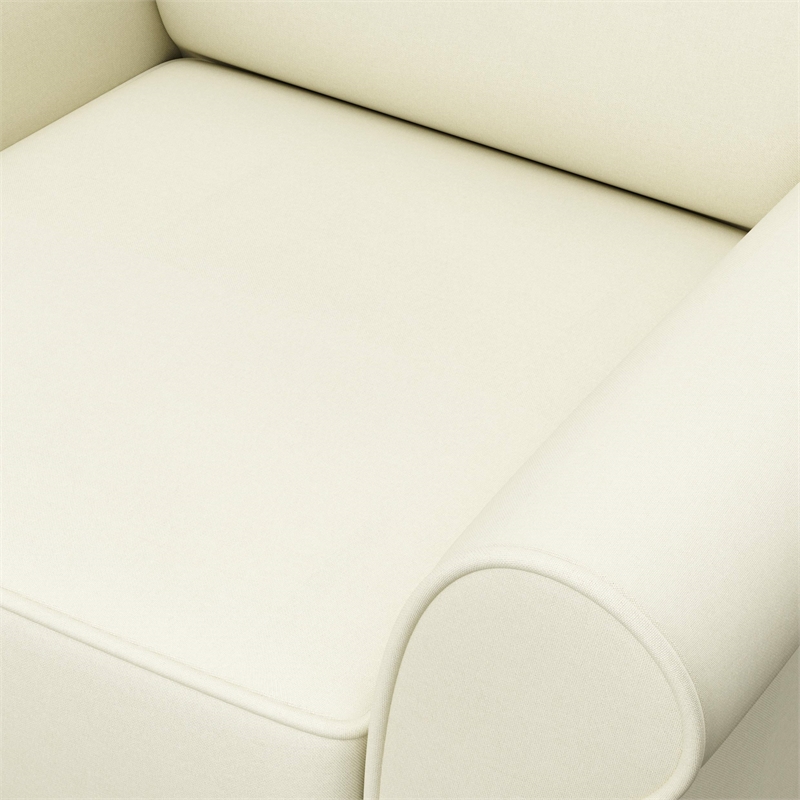 Stork Craft USA Graco Harper Wood and Tufted Fabric Convertible Rocker in Cream