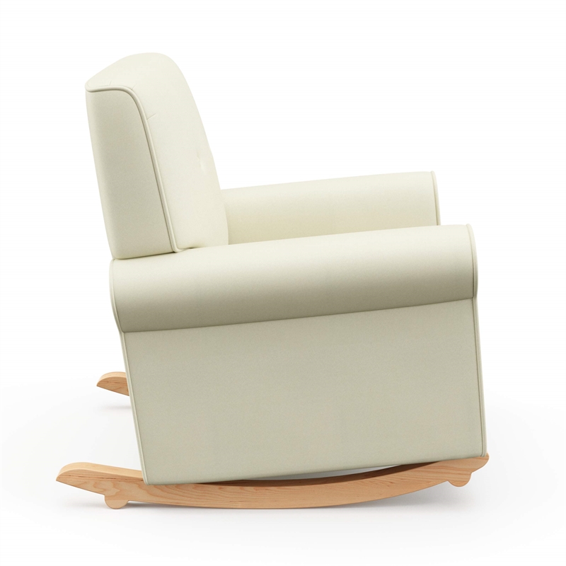 Stork Craft USA Graco Harper Wood and Tufted Fabric Convertible Rocker in Cream
