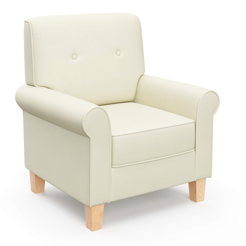 Stork Craft USA Graco Harper Wood and Tufted Fabric Convertible Rocker in Cream