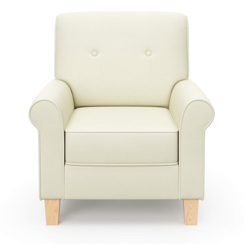 Stork Craft USA Graco Harper Wood and Tufted Fabric Convertible Rocker in Cream