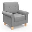 Stork Craft USA Graco Harper Wood and Tufted Fabric Convertible Rocker in Gray