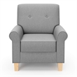 Stork Craft USA Graco Harper Wood and Tufted Fabric Convertible Rocker in Gray