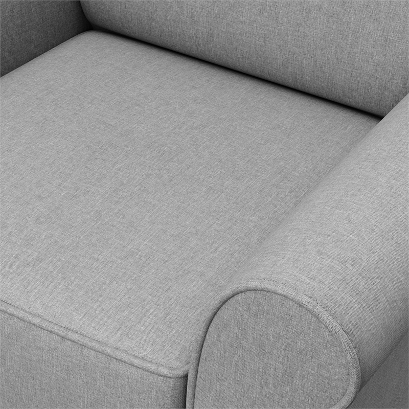 Stork Craft USA Graco Harper Wood and Tufted Fabric Convertible Rocker in Gray