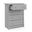 Stork Craft USA Crescent 4-Drawer Engineered Wood Chest in Pebble Gray