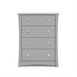 Stork Craft USA Crescent 4-Drawer Engineered Wood Chest in Pebble Gray