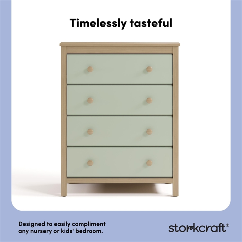 Stork Craft USA Alpine 4-Drawer Engineered Wood Chest in Pebble Gray