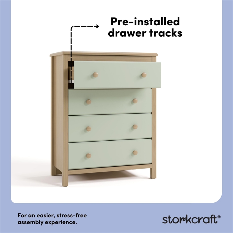 Stork Craft USA Alpine 4-Drawer Engineered Wood Chest in Pebble Gray