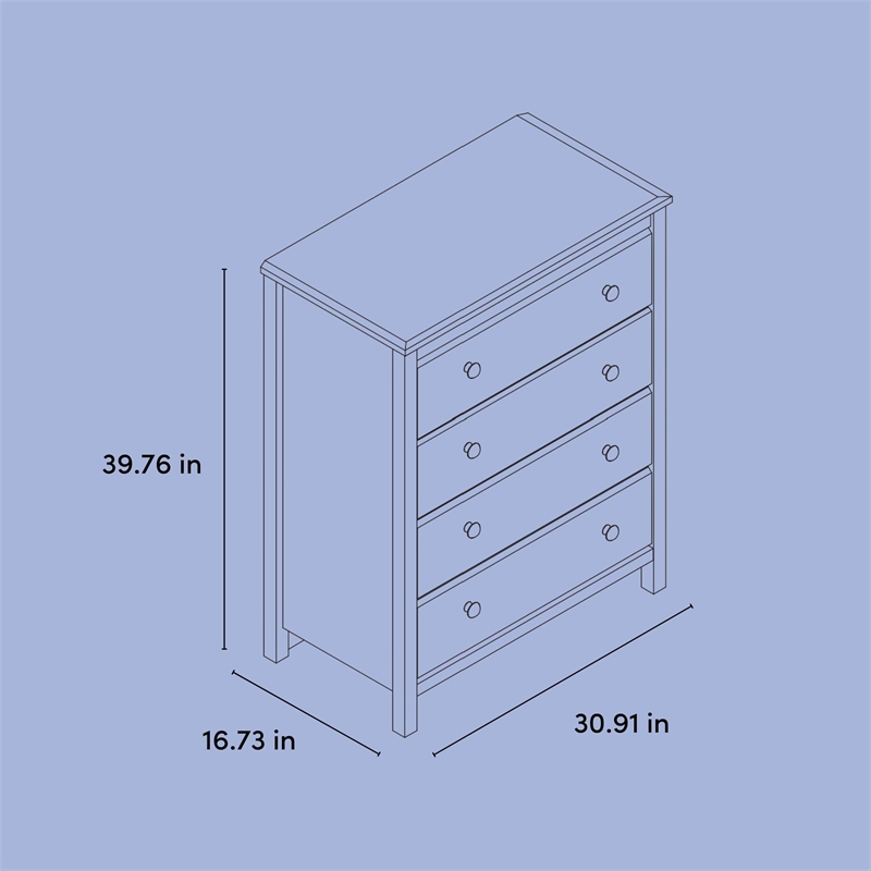 Stork Craft USA Alpine 4-Drawer Engineered Wood Chest in Pebble Gray