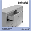 Stork Craft USA Alpine 6-Drawer Engineered Wood Double Dresser in Pebble Gray