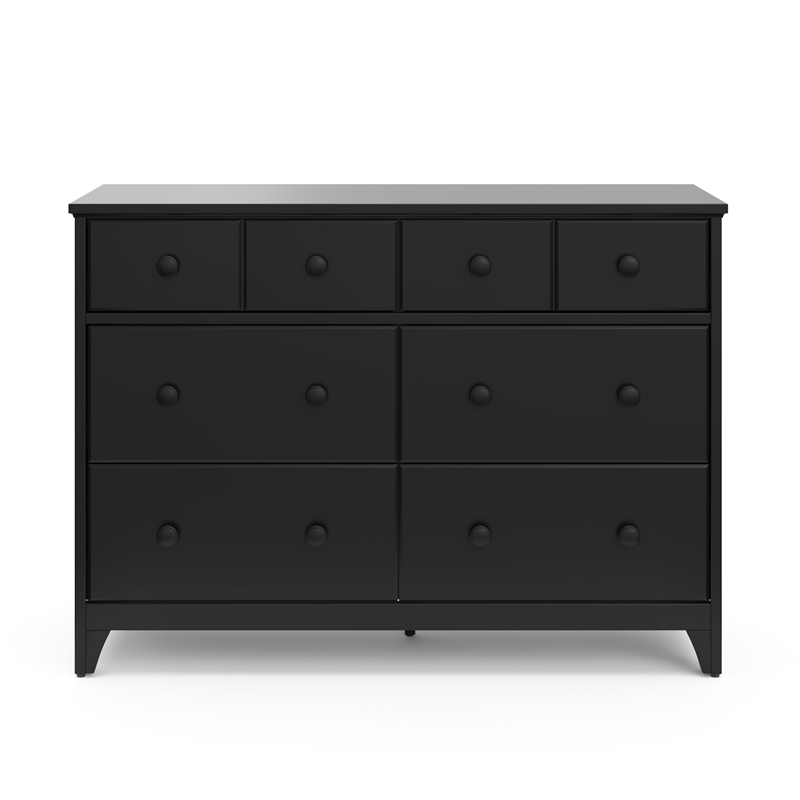 Stork Craft USA Moss 6-Drawer Wood Double Dresser in Gray Finish