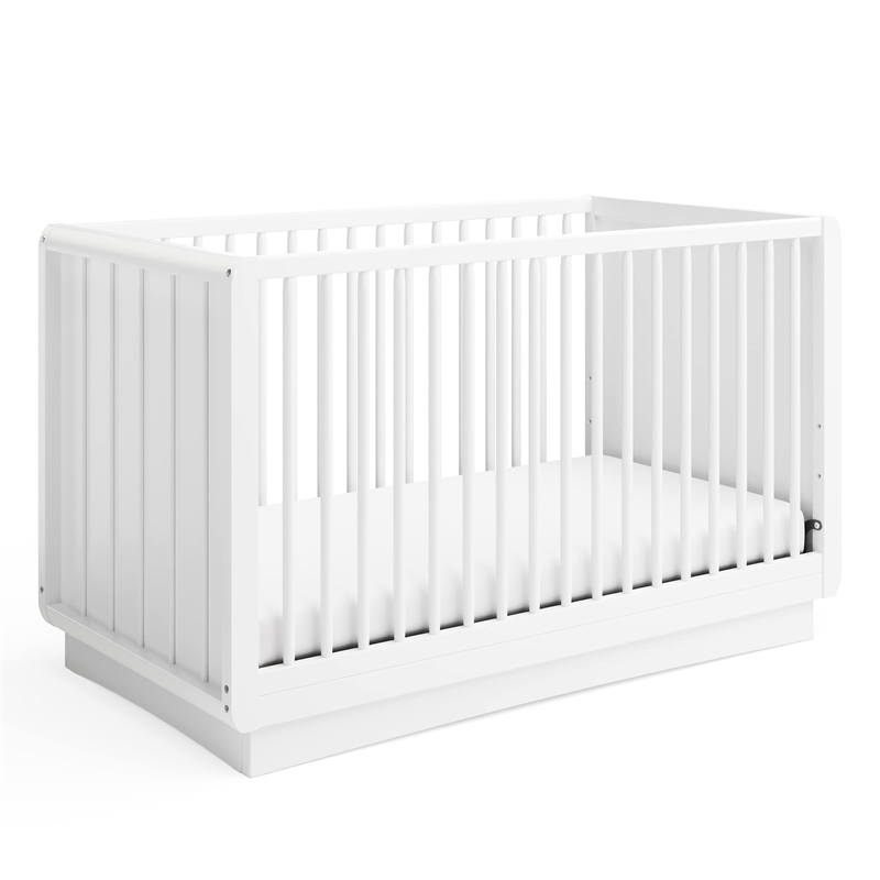 Stork Craft USA Skye Wood 3-in-1 Convertible Crib in White Finish