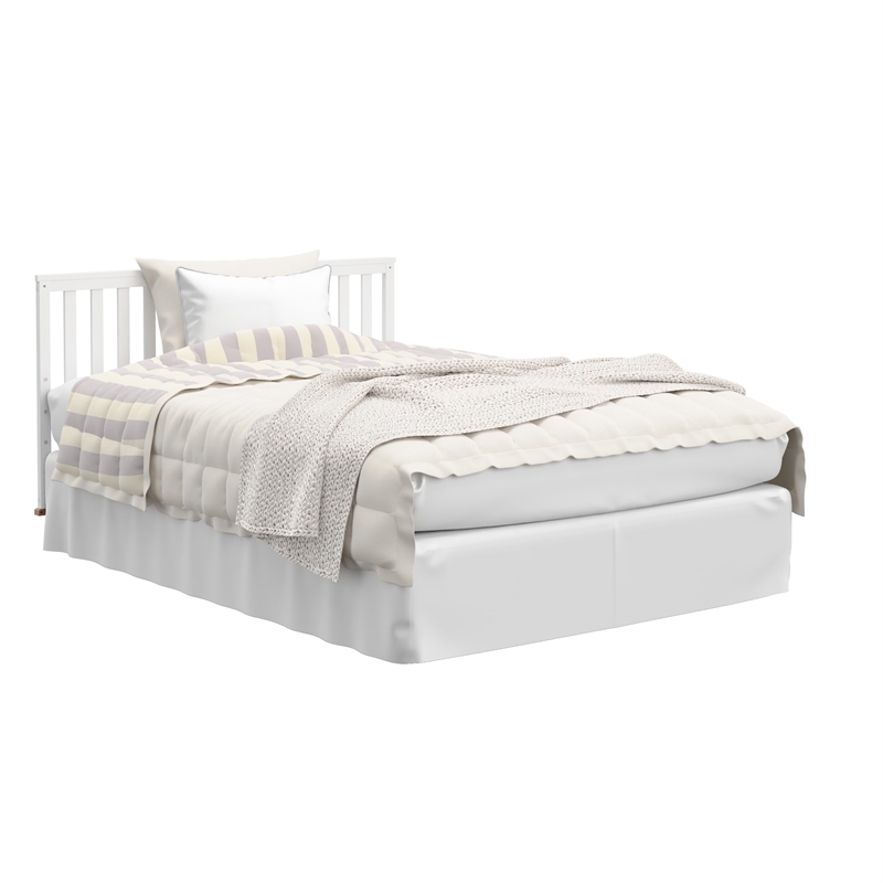 Stork Craft USA Santa Monica Wood 5-in-1 Convertible Crib in White/Driftwood