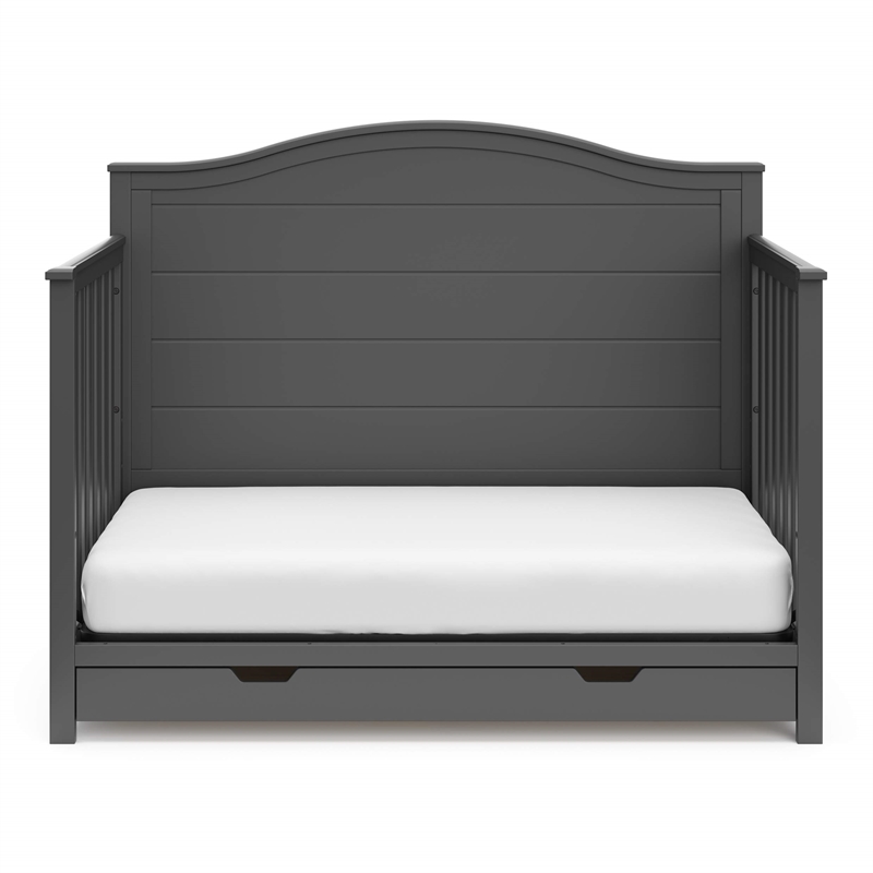 Stork Craft USA Moss Wood 4-in-1 Convertible Crib with Drawer in Gray