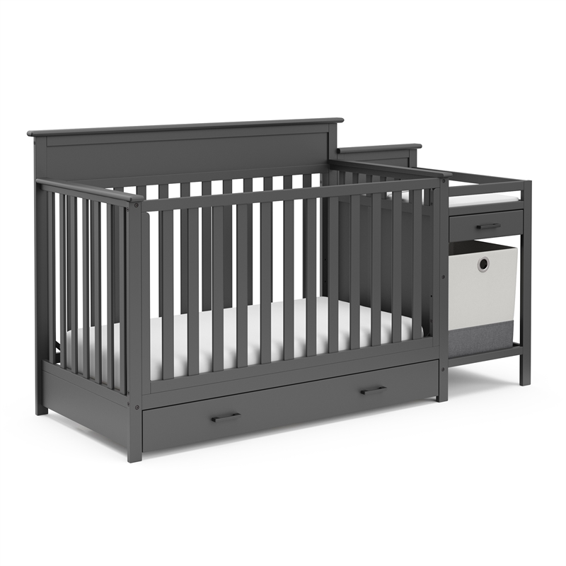 Storkcraft Arizona 4-in-1 Convertible Baby Crib and Changer Gray