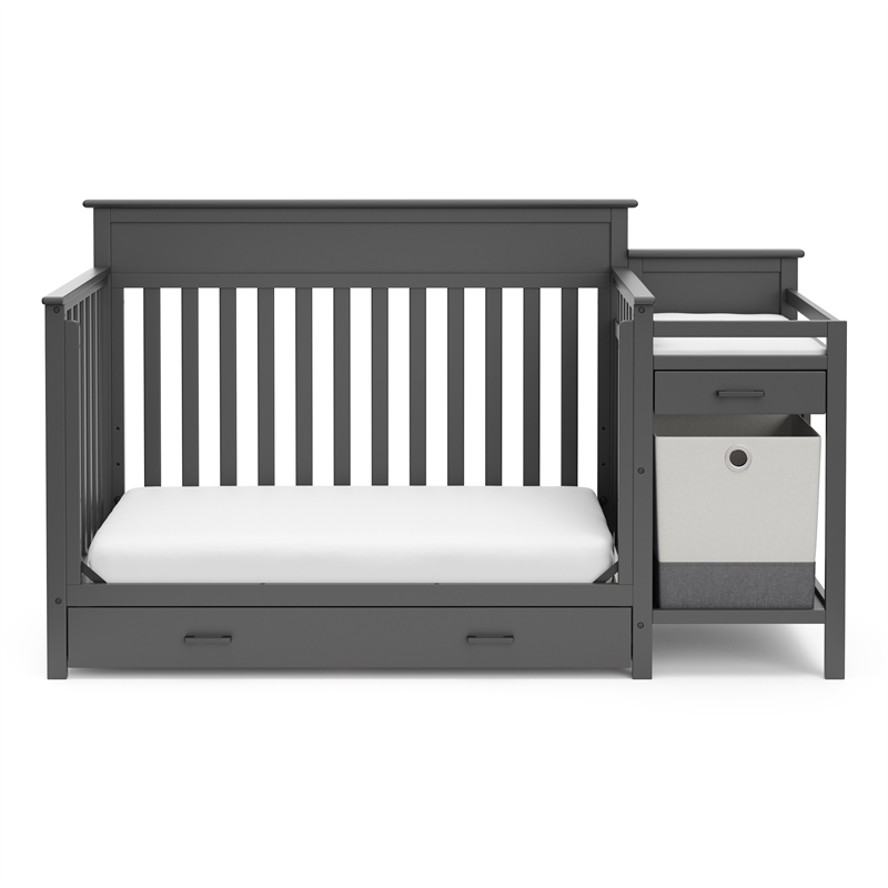 Storkcraft Arizona 4-in-1 Convertible Baby Crib and Changer Gray