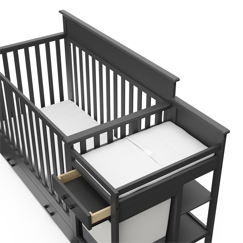 Storkcraft Arizona 4-in-1 Convertible Baby Crib and Changer Gray