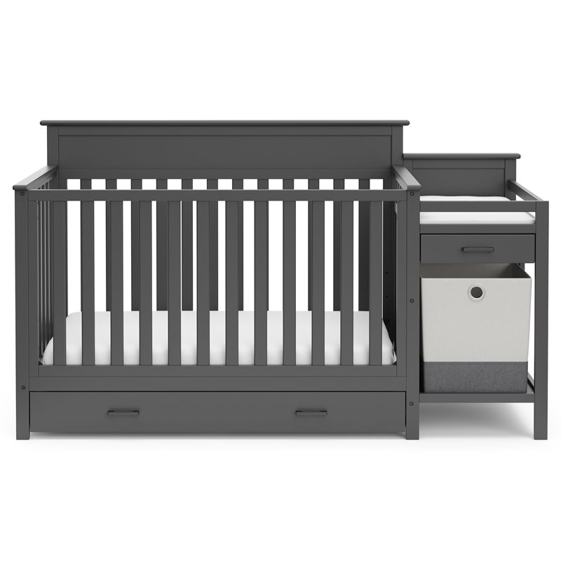 Storkcraft Arizona 4-in-1 Convertible Baby Crib and Changer Gray