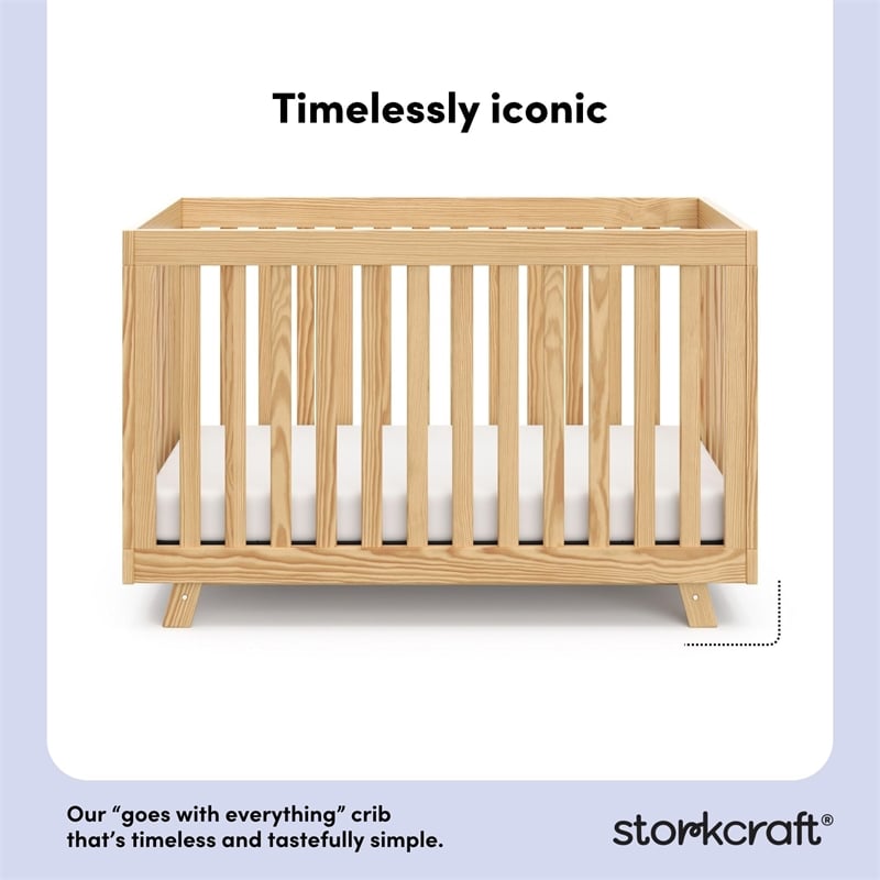 Stork Craft USA Beckett Wood 3-in-1 Convertible Crib in Natural