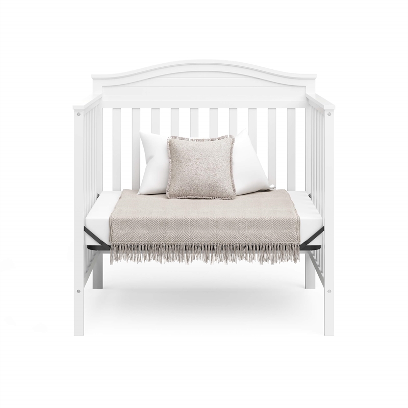Stork Craft USA Graco Stella Wood 4-in-1 Convertible Mini Crib in White