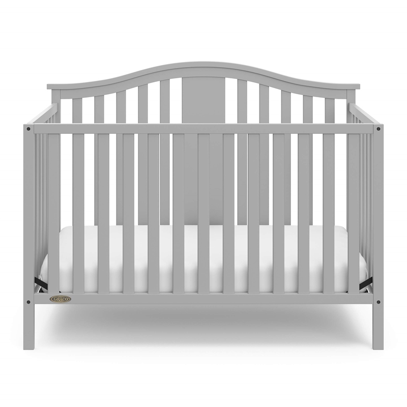 Stork Craft USA Graco Solano Wood 4-in-1 Convertible Crib in Pebble Gray