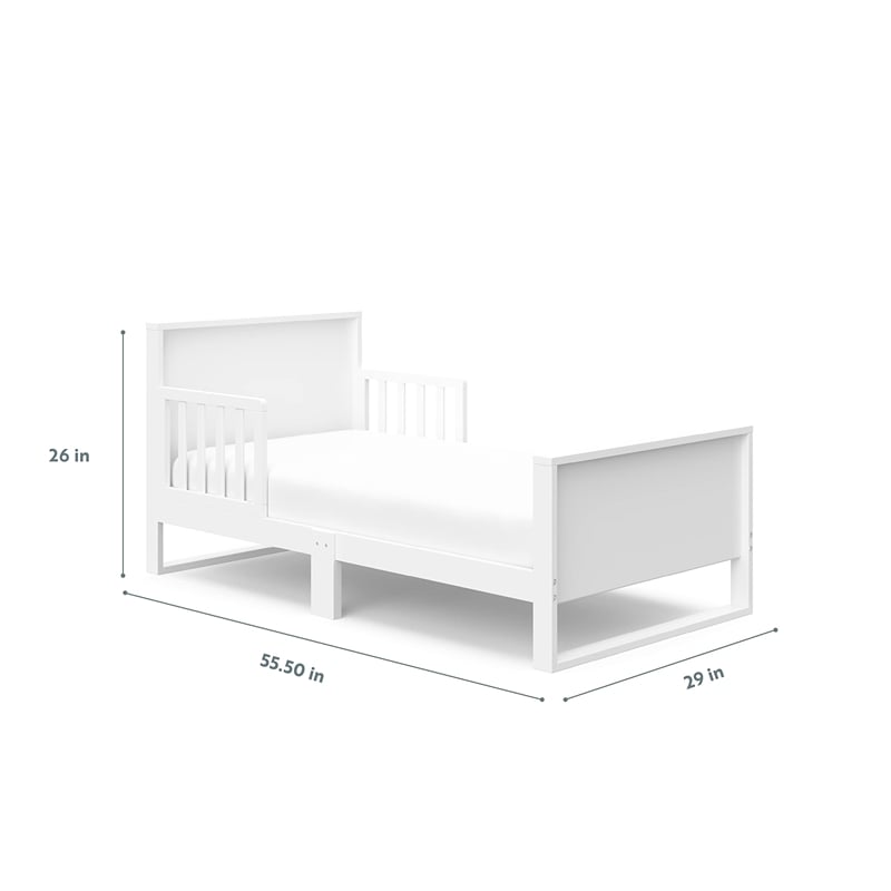 Stork Craft USA Slumber Modern Wood Toddler Bed in White Finish