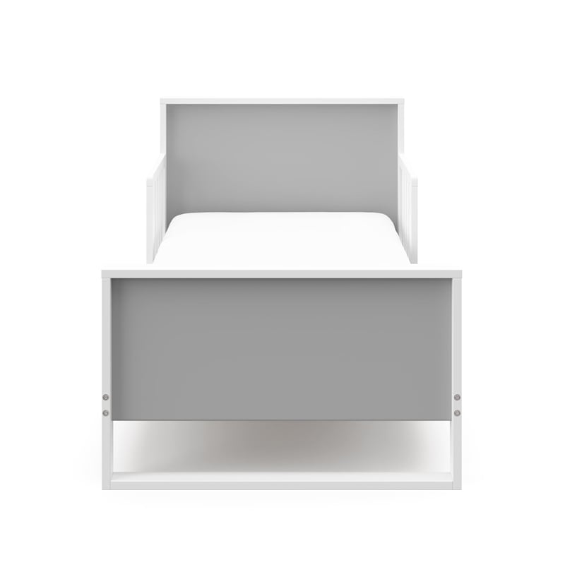 Stork Craft USA Slumber Modern Wood Toddler Bed in Pebble Gray/White