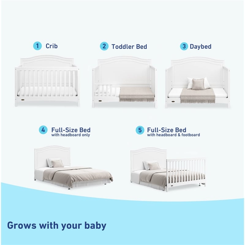 Stork Craft USA Graco Paris Wood 4-in-1 Convertible Crib in White