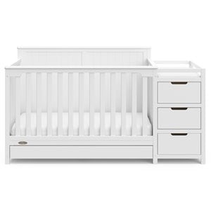Stork Craft USA Graco Hadley Wood 4-in-1 Convertible Crib & Changer in White