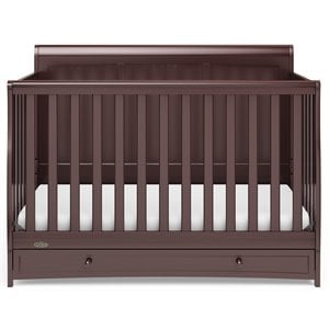 Stork Craft USA Graco Asheville Wood 4-in-1 Convertible Crib in Espresso