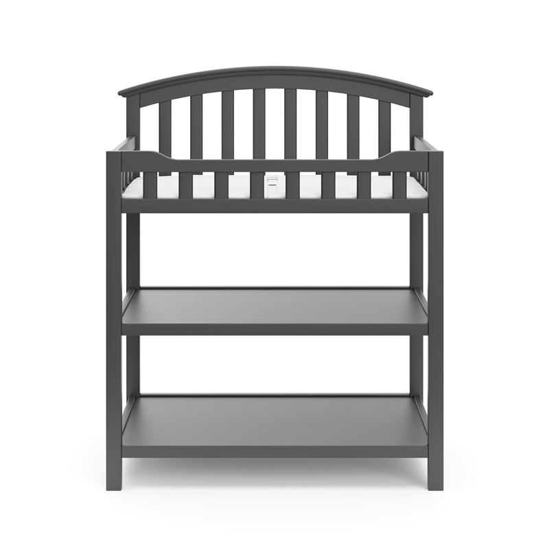 Stork Craft USA Graco 2-shelf Wood Baby Changing Table in Gray