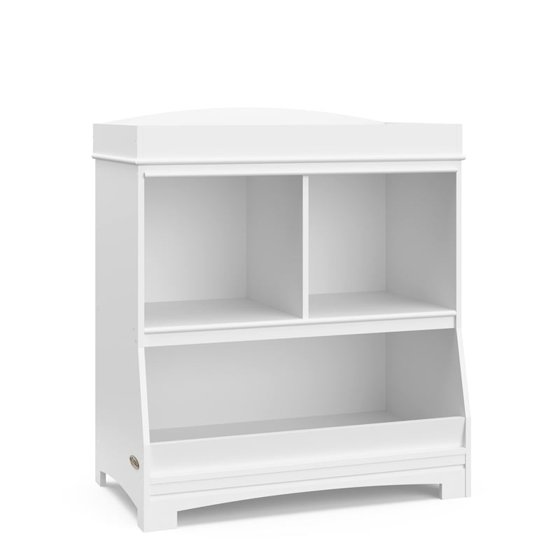 Stork Craft USA Graco Benton Wood Changing Table w/ Storage and Topper in White