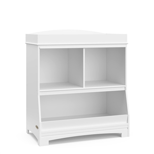 Stork Craft USA Graco Benton Wood Changing Table w/ Storage and Topper in White