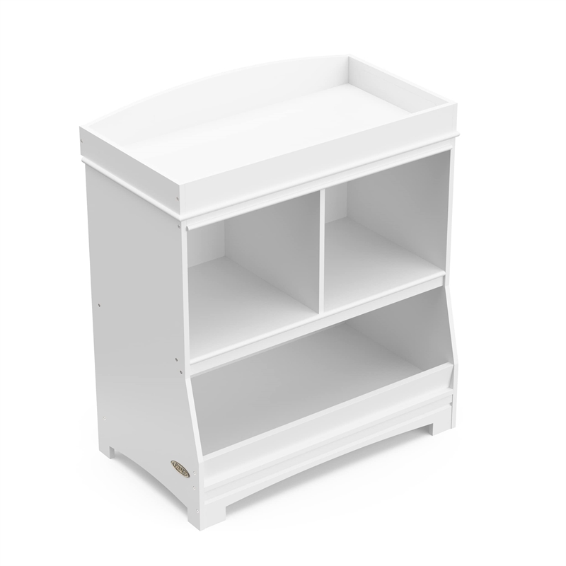 Stork Craft USA Graco Benton Wood Changing Table w/ Storage and Topper in White