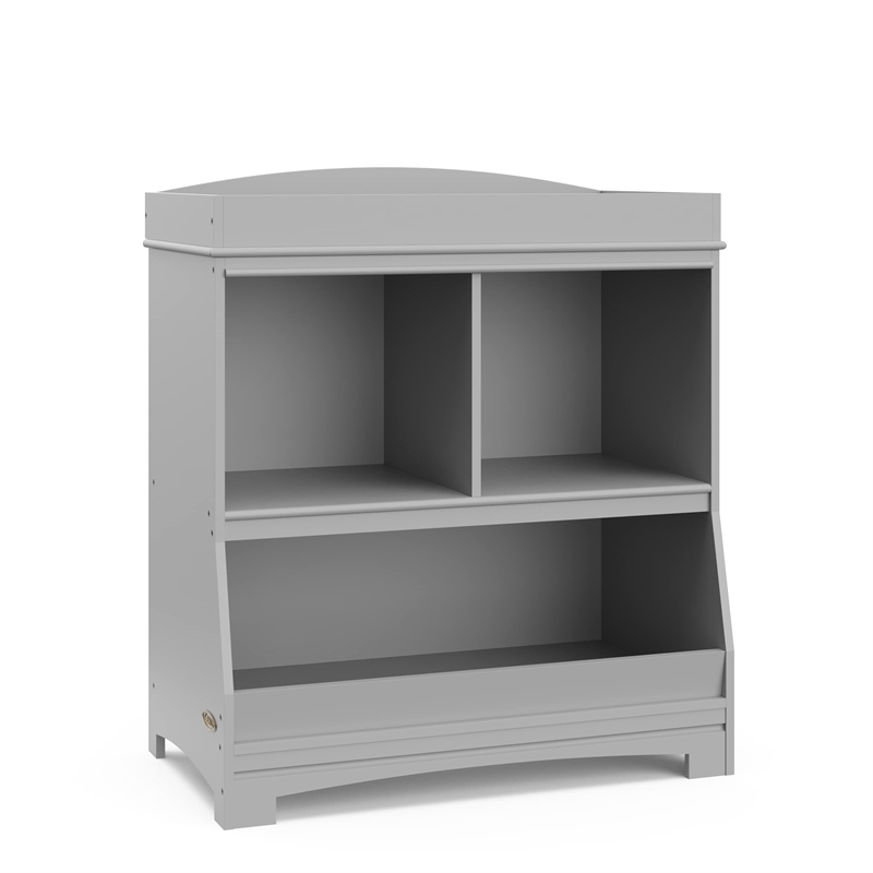 Stork Craft USA Graco Benton Wood Changing Table w/ Storage and Topper in Gray