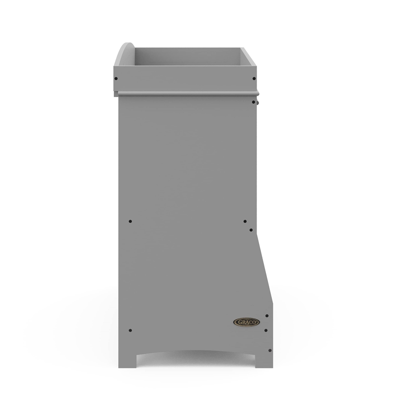 Stork Craft USA Graco Benton Wood Changing Table w/ Storage and Topper in Gray