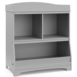 Stork Craft USA Graco Benton Wood Changing Table w/ Storage and Topper in Gray