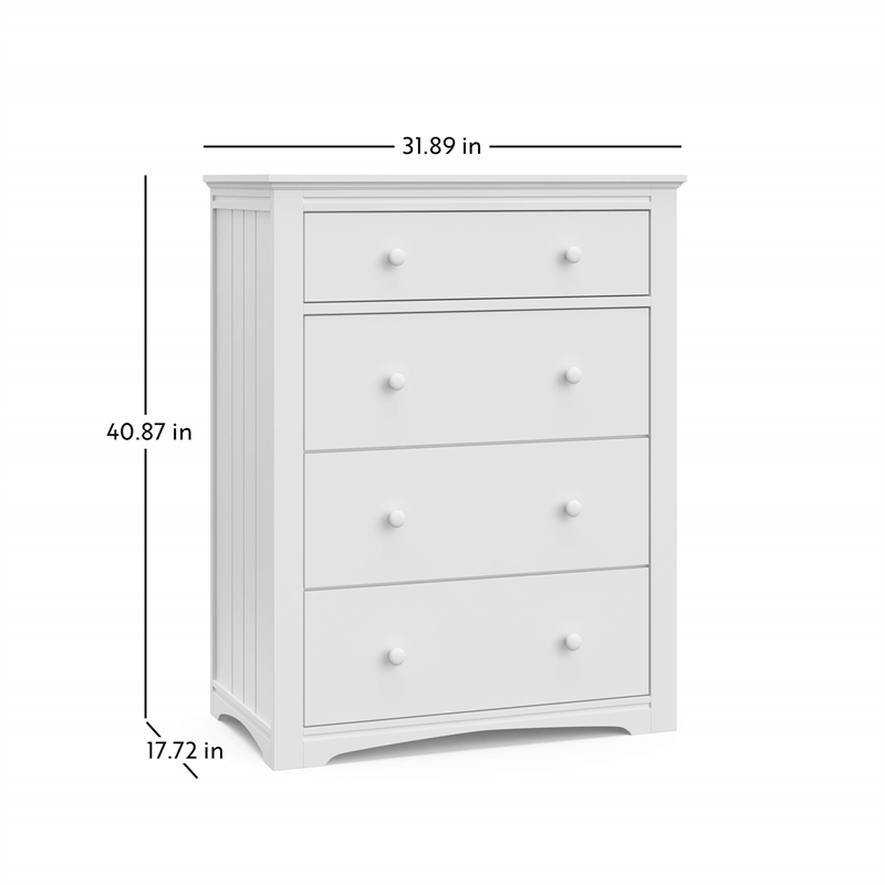 Stork Craft USA Graco Hadley 4-Drawer Wood Chest in White Finish