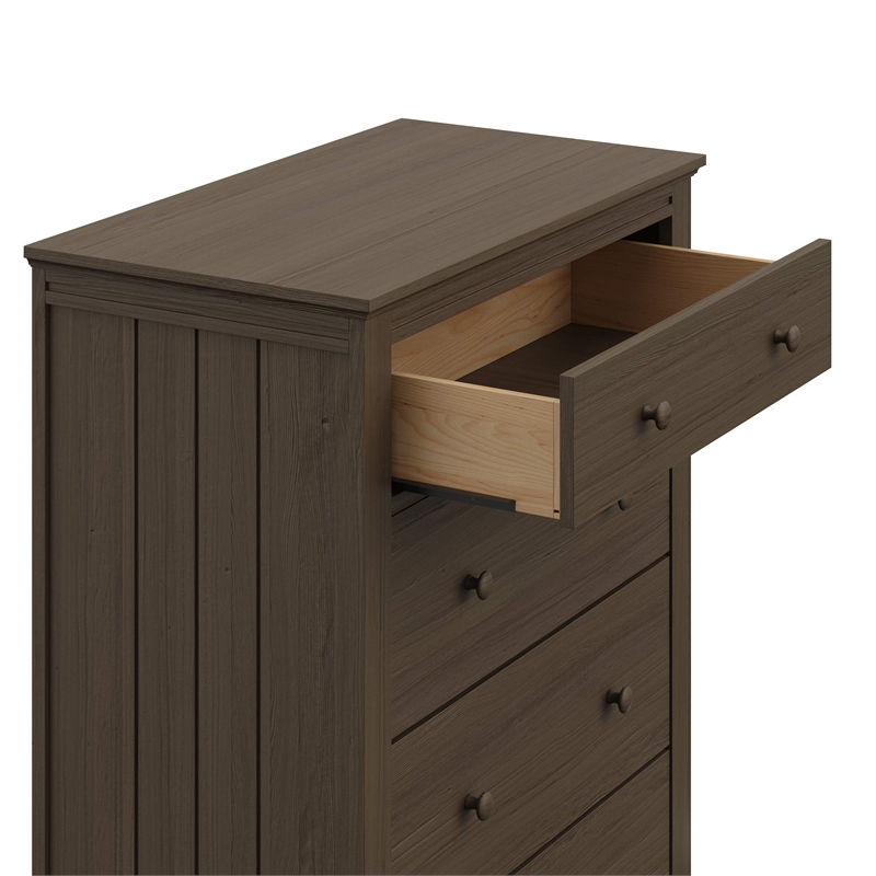 Stork Craft USA Graco Hadley 4-Drawer Wood Chest in Brown Finish